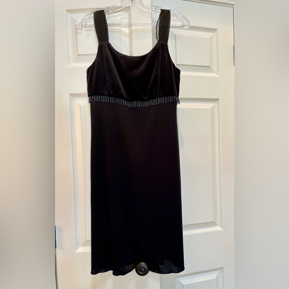 Velvety elegant black cocktail dress